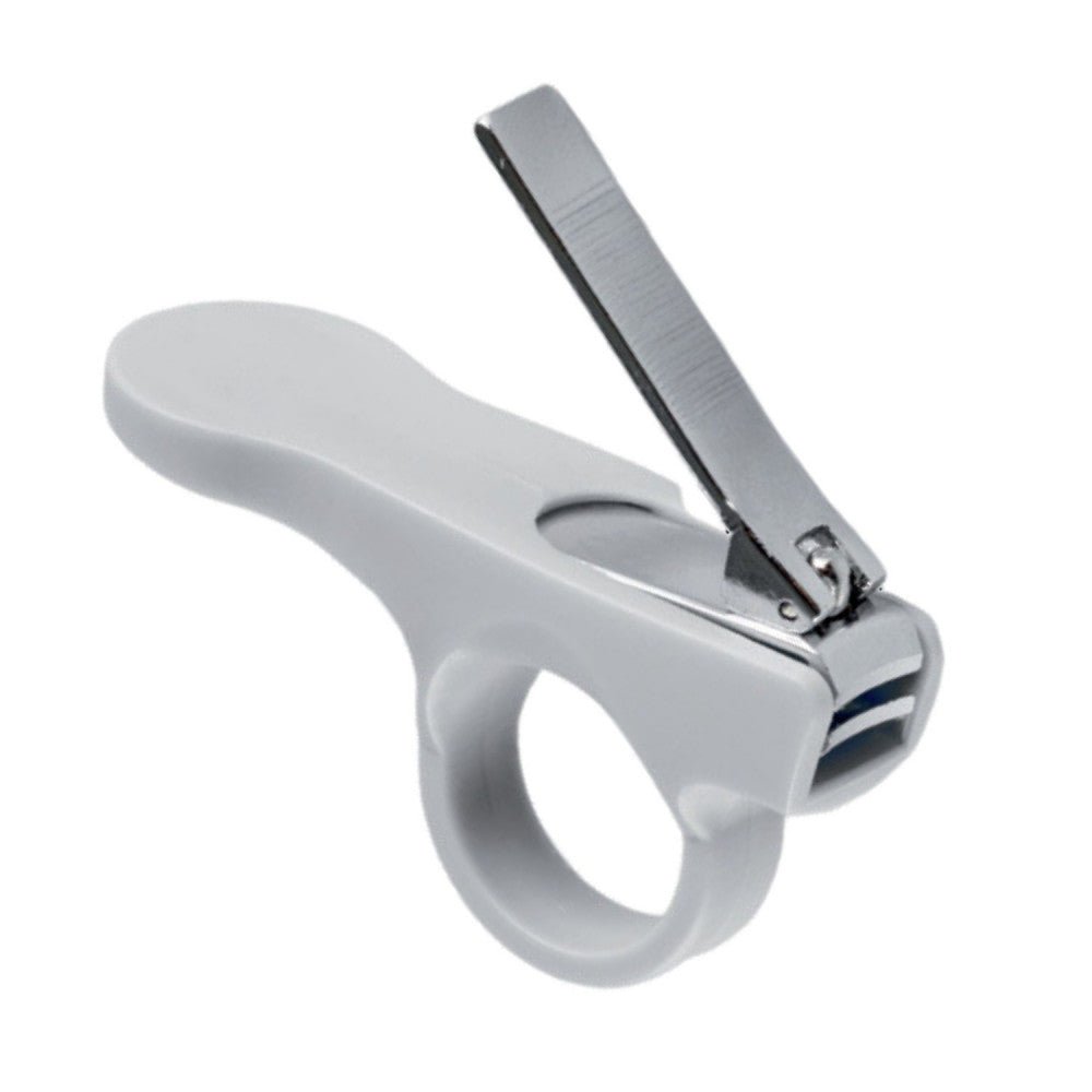Baby nail clippers with loop handle and metal cutting blade