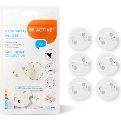 Rotating outlet safety covers, white, 6-pack on package