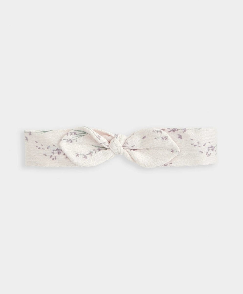 Cream floral bow headband with knotted front
