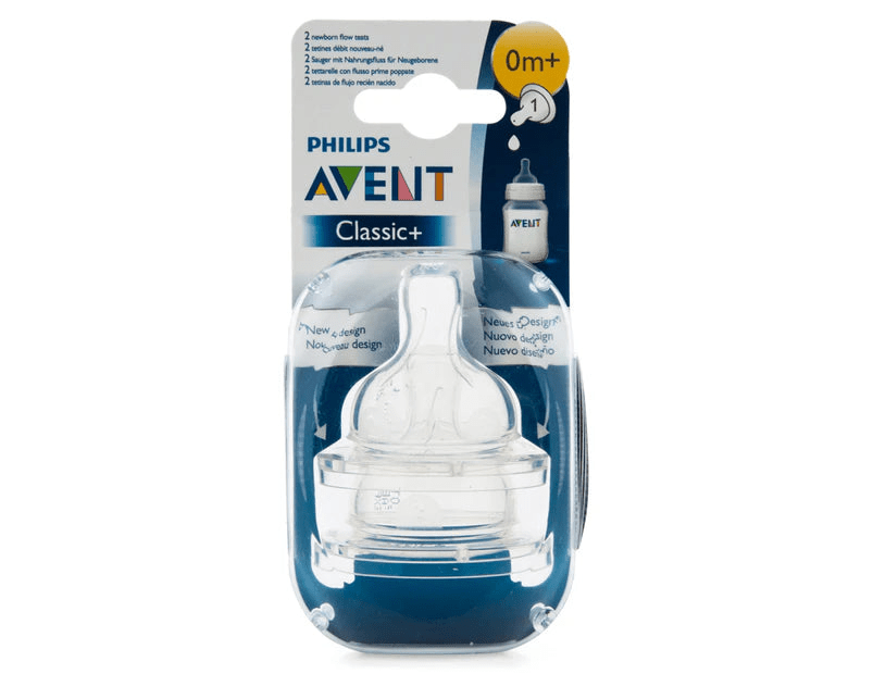 Baby feeding bottle with clear nipple and cap, Philips Avent Classic+