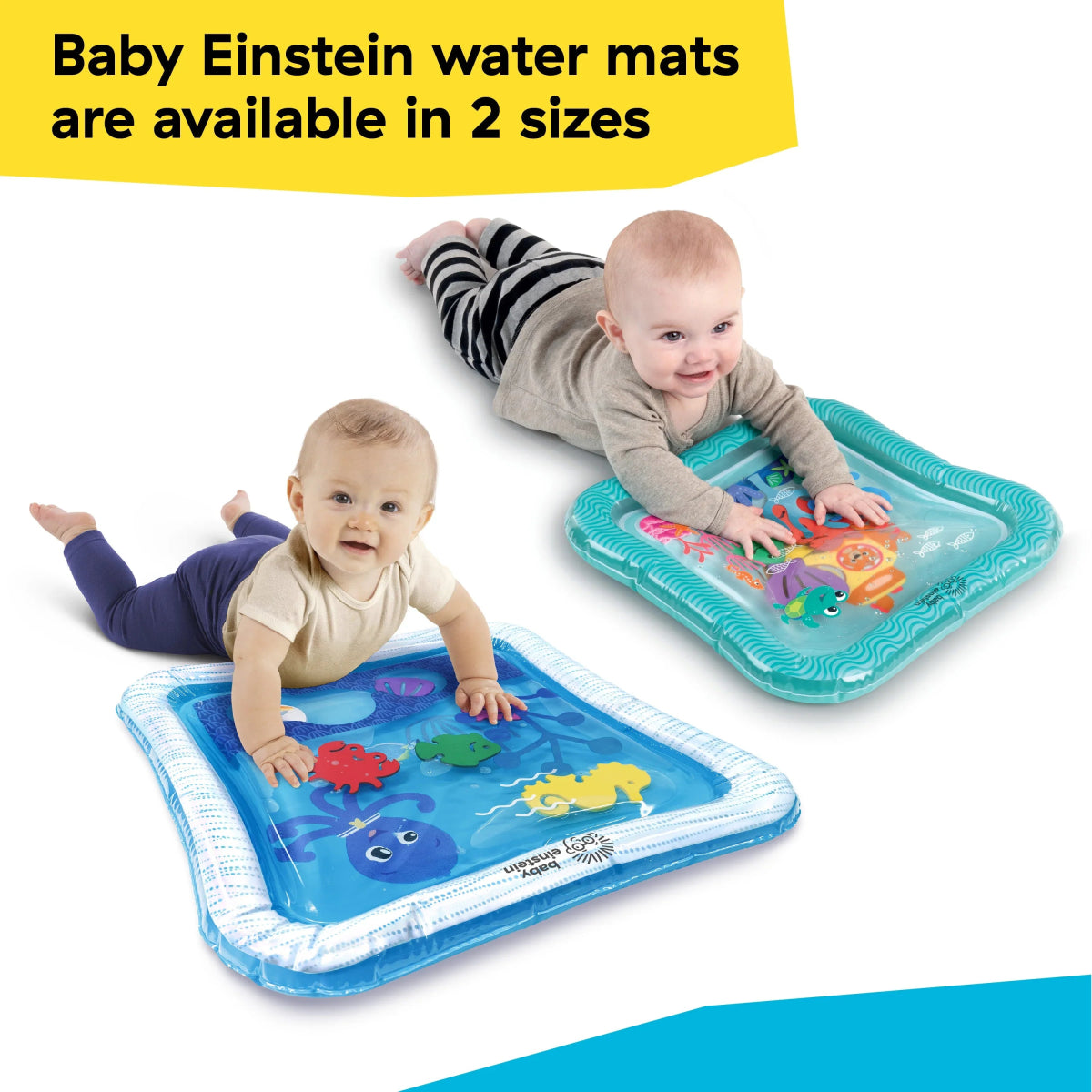 Rectangular ocean water mat with sea animal graphics for baby play