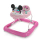 2-in-1 baby walker with pink frame and Minnie Mouse character play tray