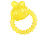 Yellow water teether ring with textured turtle design and raised handles