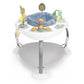 Chambray baby activity jumper with seat pad and rotating toy bar