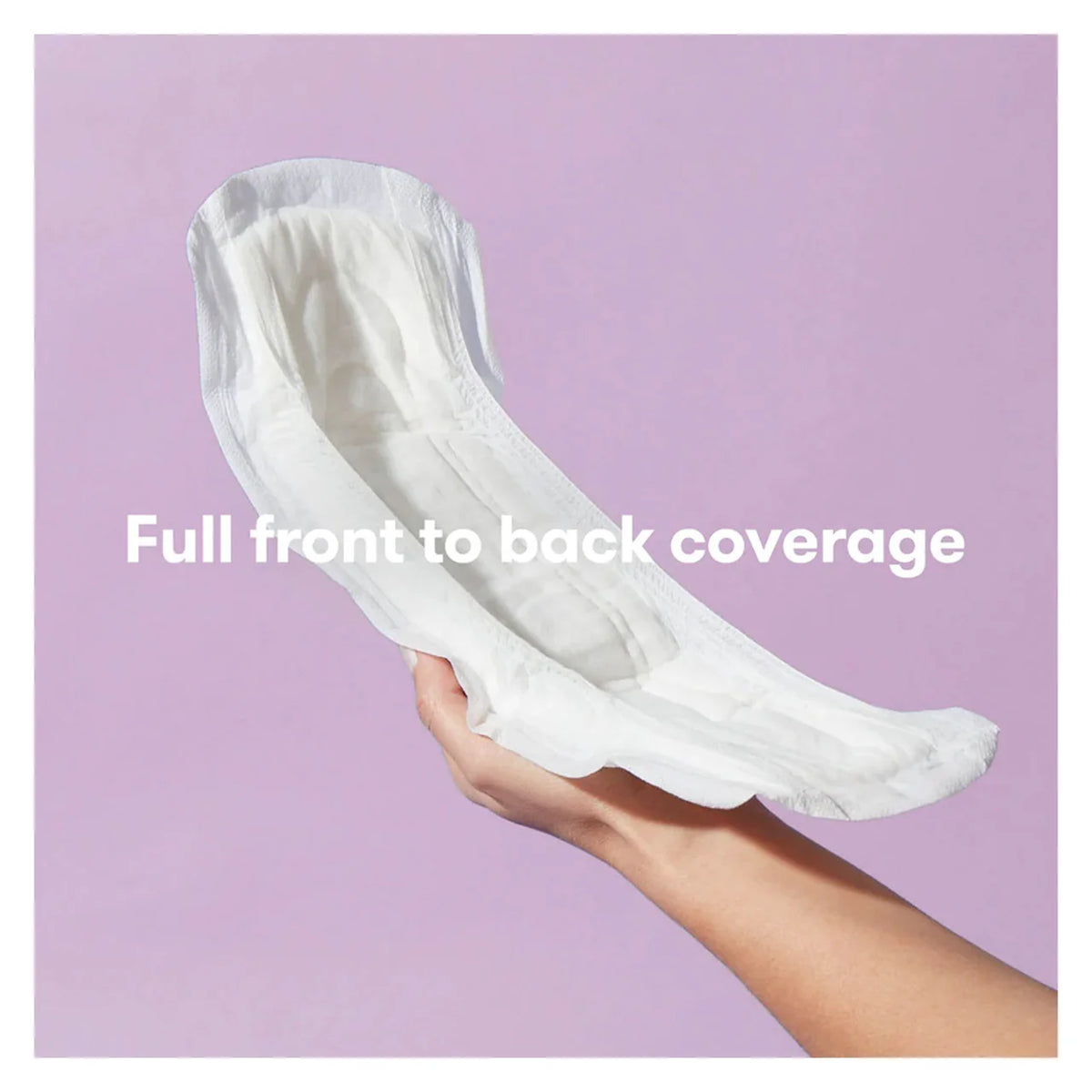 Postpartum absorbent pad, single white pad shown for full front-to-back coverage