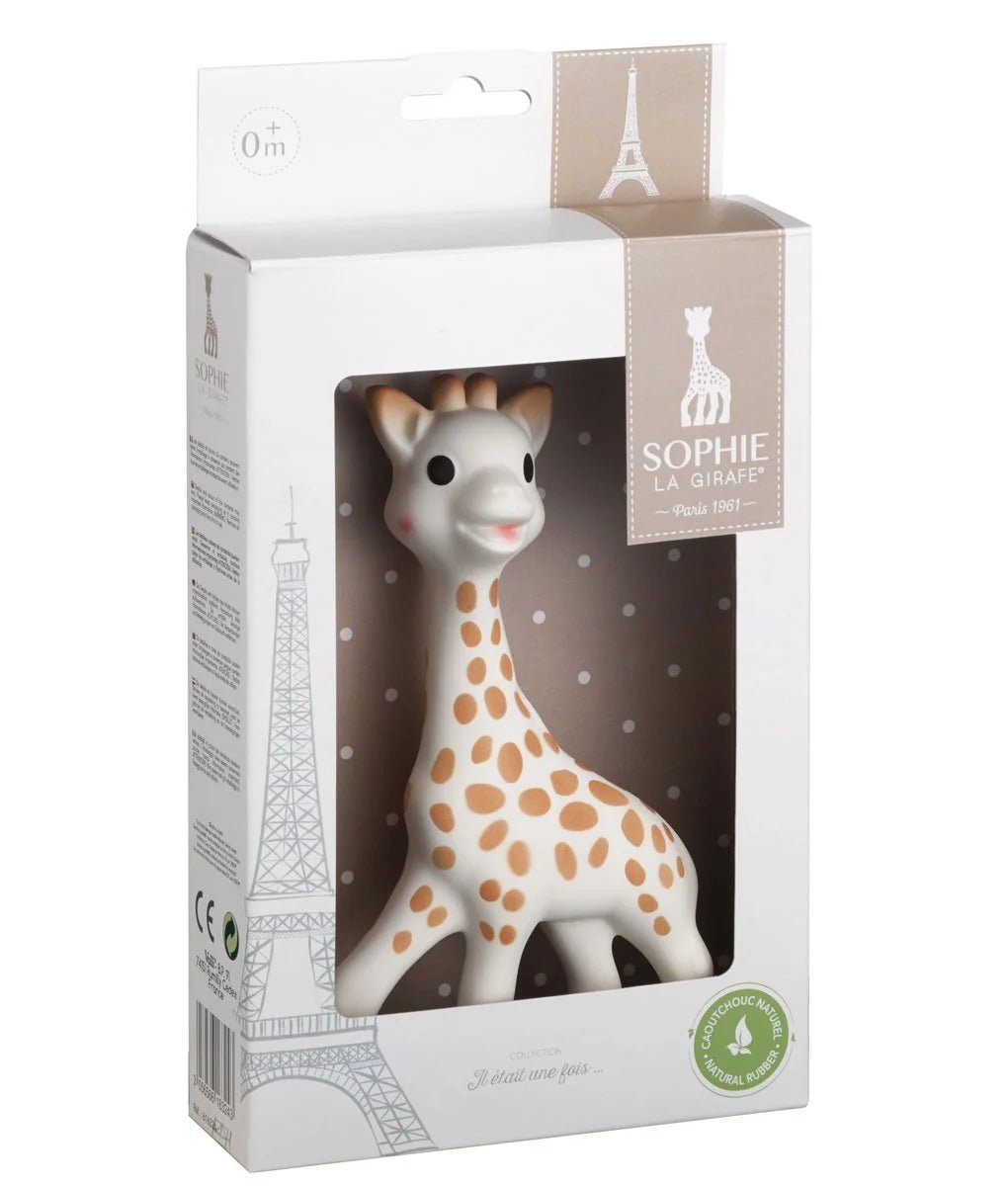 Once Upon a Time teether giraffe figurine in gift box packaging