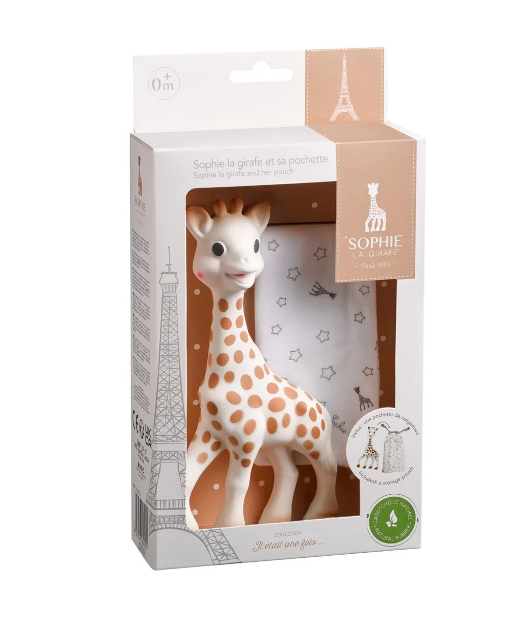 Baby giraffe teether toy in gift box