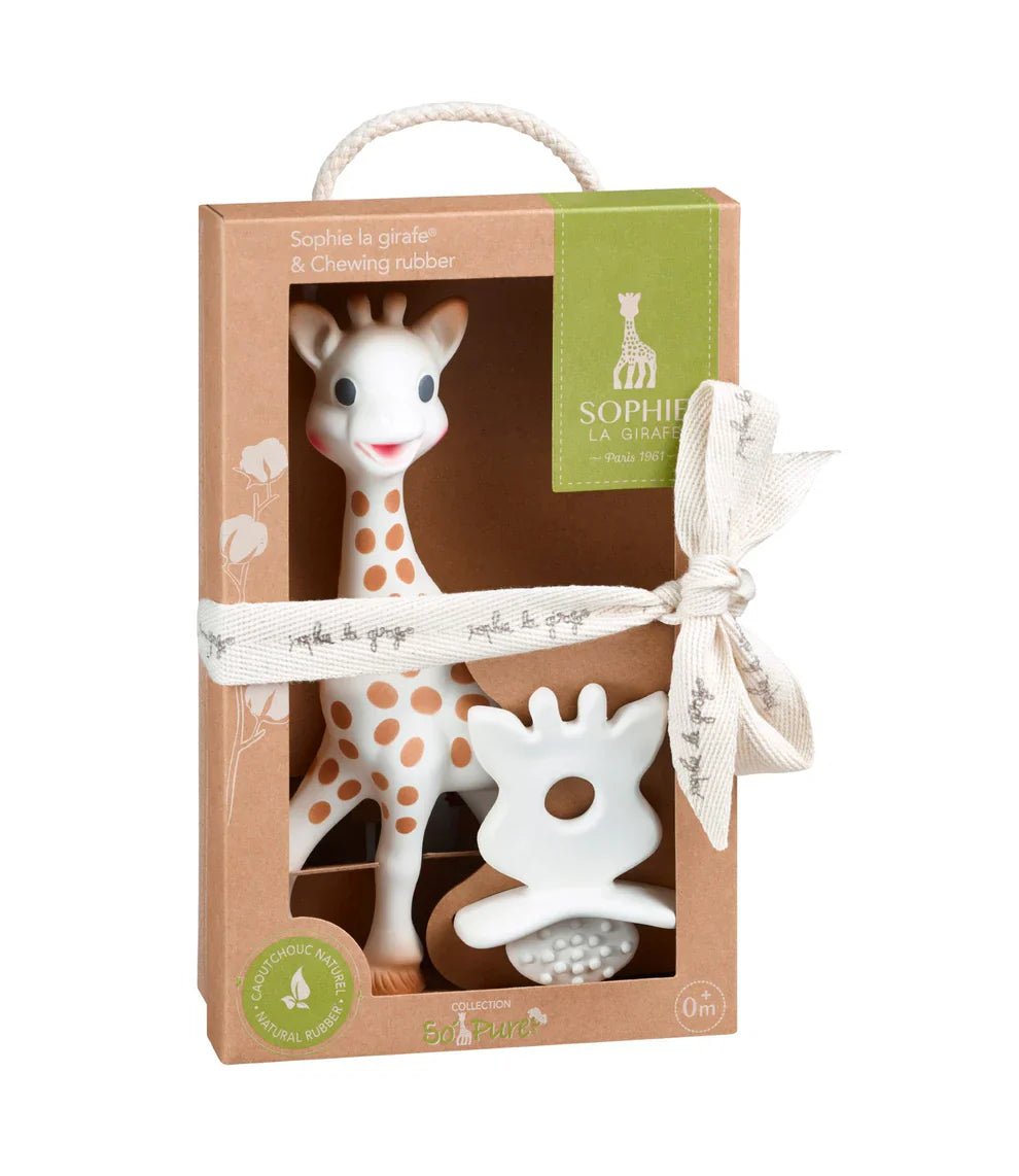Natural teether set gift box with giraffe teether and second teether