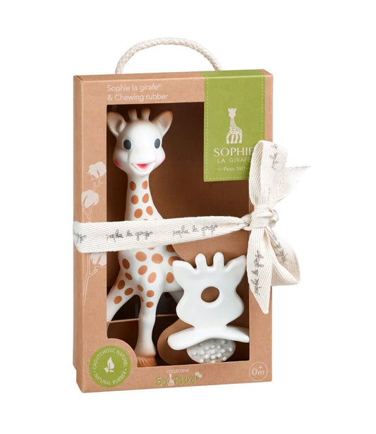 Natural teether set gift box with giraffe teether and second teether