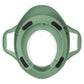 Comfort toilet reducer with handles, green view of inner ring and grip pads