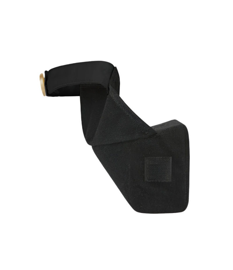 Newborn baby carrier reducer, black fabric panel with Velcro tab