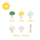 Electric nail trimmer sanding caps set in green, yellow, light blue, white, silver