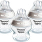 Natural Start anti-colic baby bottle set, extra-slow teats, clear 150 ml bottles