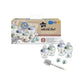 Blue-themed baby birth kit set with bottles, nipples, brush, and cup parts in box