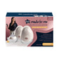 Retail box for wearable double breast pump kit with two pump cups and bottles