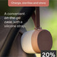 Nightglow UV pod charger with silicone strap, rose-gold lid and white body