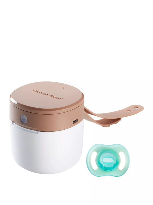 Nightglow pod UV charger and steriliser with handle, white base, rose-gold lid