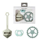 Tommee Tippee silicone comfort gift set, light green pacifier, teether and ring