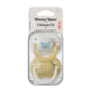 Tommee Tippee Ultimate Fit pacifier pair in blister pack, yellow and blue animal designs