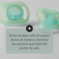Glow-in-the-dark pacifiers, light green silicone, orthodontic shape, 0–6 months