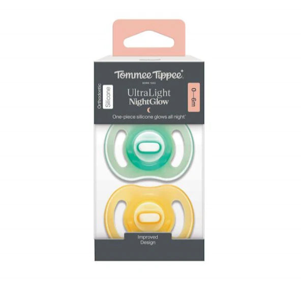 Glow-in-the-dark pacifier, yellow-green, 0–6 months, in retail pack