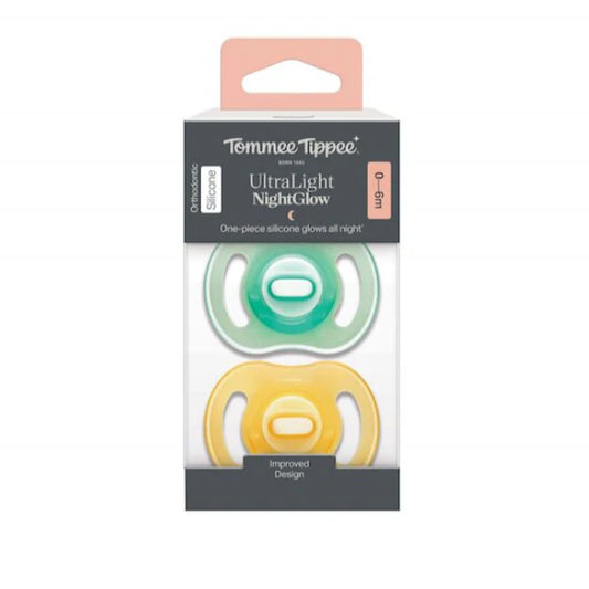 Glow-in-the-dark pacifier, yellow-green, 0–6 months, in retail pack