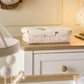 Cotbed fitted sheet with safari animals print on light cream background