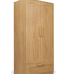 Rattan-style wardrobe with two doors and vented front panel
