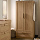 Rattan-style wardrobe with two doors and vented front drawer