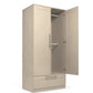 Cream cashmere wardrobe with open door, hanging rail, long side handle