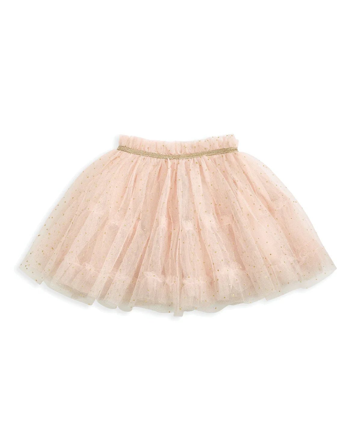 Pink sparkle mesh tutu skirt, gathered waist and layered tulle hem