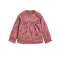 Pink floral pyjama top with long sleeves and gathered yoke