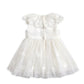 White mesh flower girl dress with lace cape collar and tulle skirt