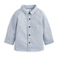 Checked long-sleeve shirt with button front and point collar