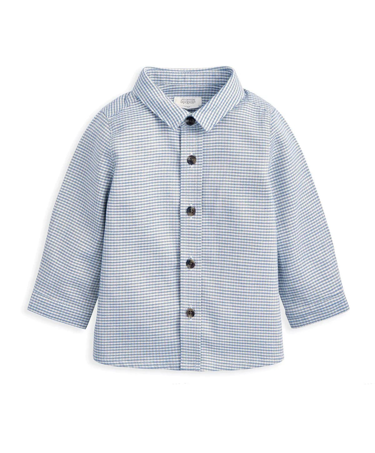 Checked long-sleeve shirt with button front and point collar