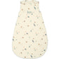 Cream sleeveless sleep bag with planet print and round neck opening