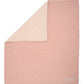 Reversible baby quilt, pink front with cream reverse panel and quilted circular texture