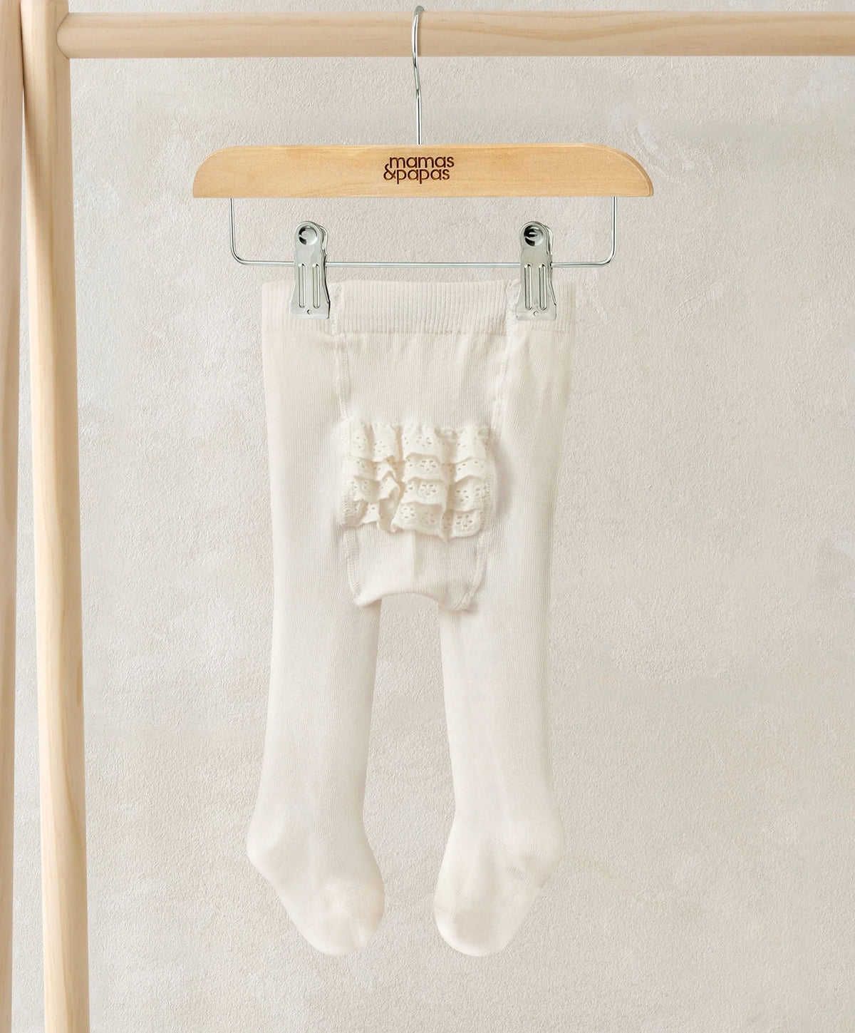 White frilly bum tights with layered ruffle detail