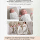 Swaddle sleep bag range infographic with baby swaddle photos