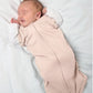 Pink swaddle sleeping bag with zip front, newborn