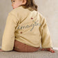 Cream kids jacket back view with embroidered imagine logo and star details