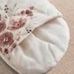 Ditsy print pramsuit boot-style foot with elastic trim and floral cuff