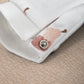 White fruit-print romper footless cuff with snap button detail