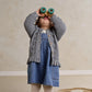 Bobble cardigan, gray cable-knit button-front with ribbed cuffs and hem