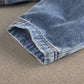 Denim shorts cuff with contrast stitching and folded hem