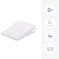 Small baby rest pillow with smooth white cover and stitched edges, folded view