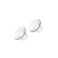 Breast pump spare parts: pair of white silicone membranes with small central openings