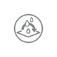 Bamboo hooded towel label icon showing steam and water droplets