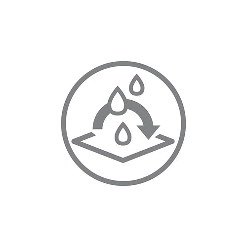 Bamboo towel icon showing flame and water drops for heating/comfort