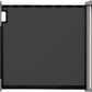 Retractable baby gate frame with black mesh panel and end mounting caps